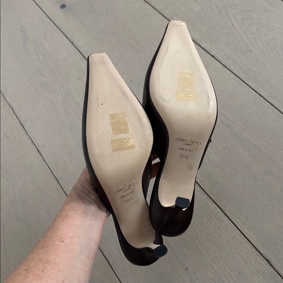 Jimmy Choo brown croc print kitten heel mules - Picture 6 of 7